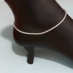 Sterling Silver Rope Beach Anklet